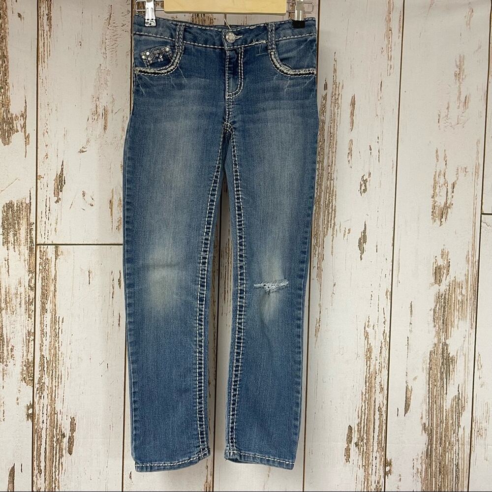 Cherokee, Girls Skinny Jeans, Distressed. Size 12. In excellent condition!